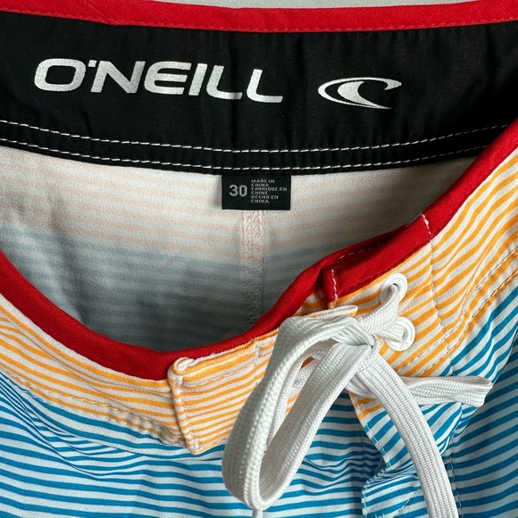 O’Neill Hyperfreak Santa Cruz Men’s 30 Board Shorts Stretch Color Block Stripes - Picture 3 of 8